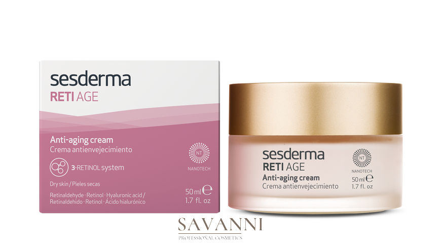 Антивіковий зволожуючий крем для обличчя з ретинолом Sesderma Reti Age Facial Antiaging Cream 50 мл SD40001731 фото 2 savanni.com.ua