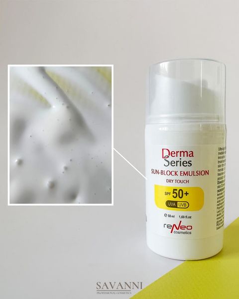 Солнцезащитная эмульсия Derma Series Sun-block emulsion SPF-50 H218 фото 3 savanni.com.ua