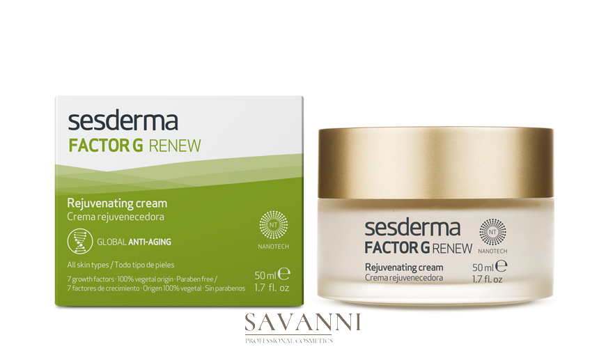 Омолоджуючий крем для обличчя з факторами росту Sesderma Factor G Renew 50 мл SD40001753 фото 2 savanni.com.ua