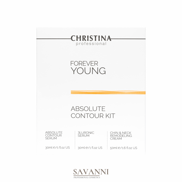 Набір для обличчя Christina Forever Young Absolute Contour Kit (сироватка Absolute, 30 мл + сироватка 3Luronic, 30 мл + крем Chin&Neck, 50 мл) CHR554 фото 3 savanni.com.ua