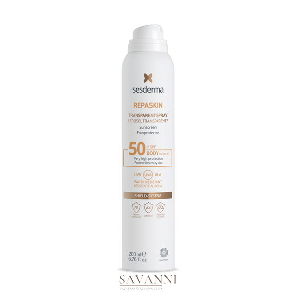 Солнцезащитный спрей для тела Sesderma Repaskin Transparent Spray SPF 50+, 200 мл SD40005507 фото 1 savanni.com.ua