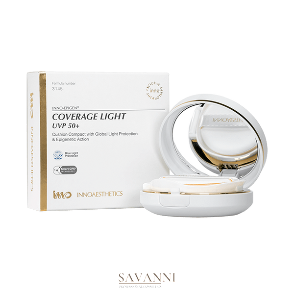 Компактное тональное основание из SPF 50+ в формате кушона Innoaesthetics Epigen Coverage Light Uvp 50+ EP006 фото 1 savanni.com.ua